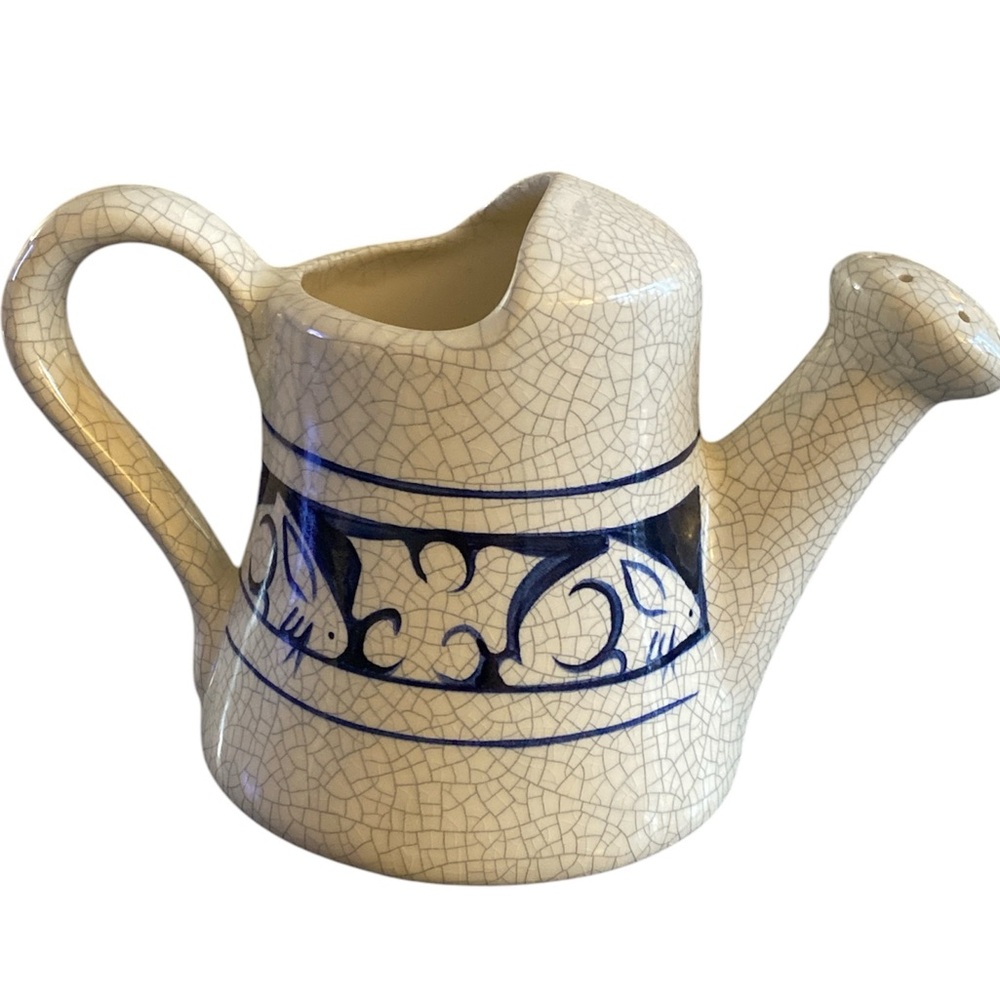 Dedham Pottery Vintage Inspired Bunny Rabbit Small Watering Can